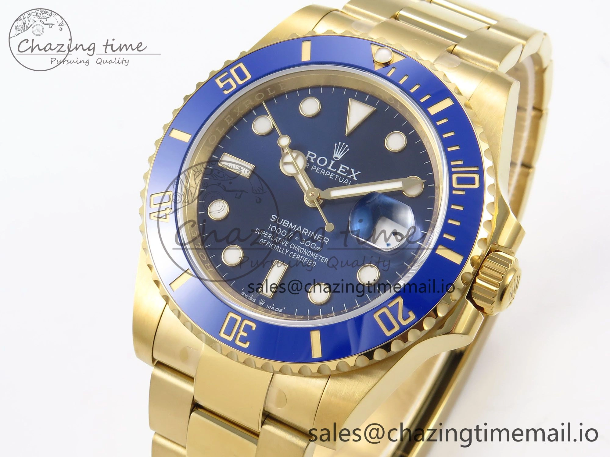 Submariner 41mm 126618 LB YG EWEF Best Edition Blue Dial on YG Bracelet A3235