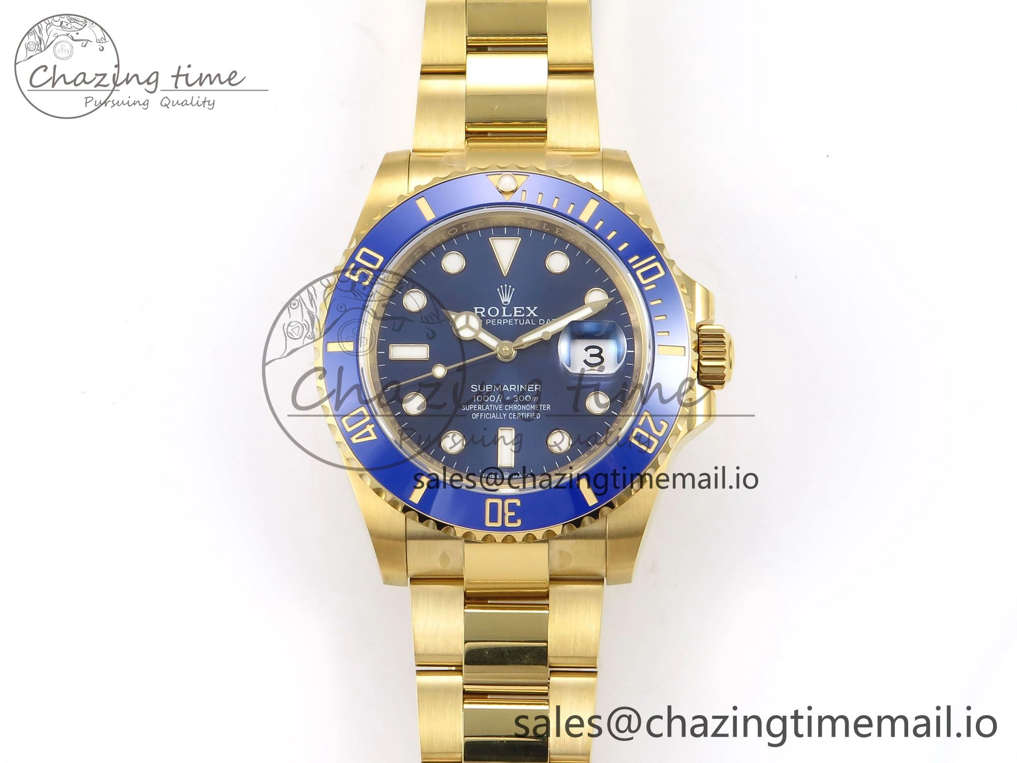 Submariner 41mm 126618 LB YG EWEF Best Edition Blue Dial on YG Bracelet A3235