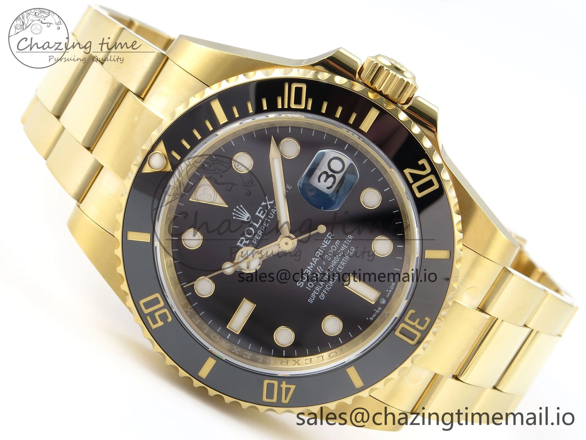 Submariner 41mm 126618 LN TWSF YG Black Ceramic Black Dial on YG Bracelet SH3235