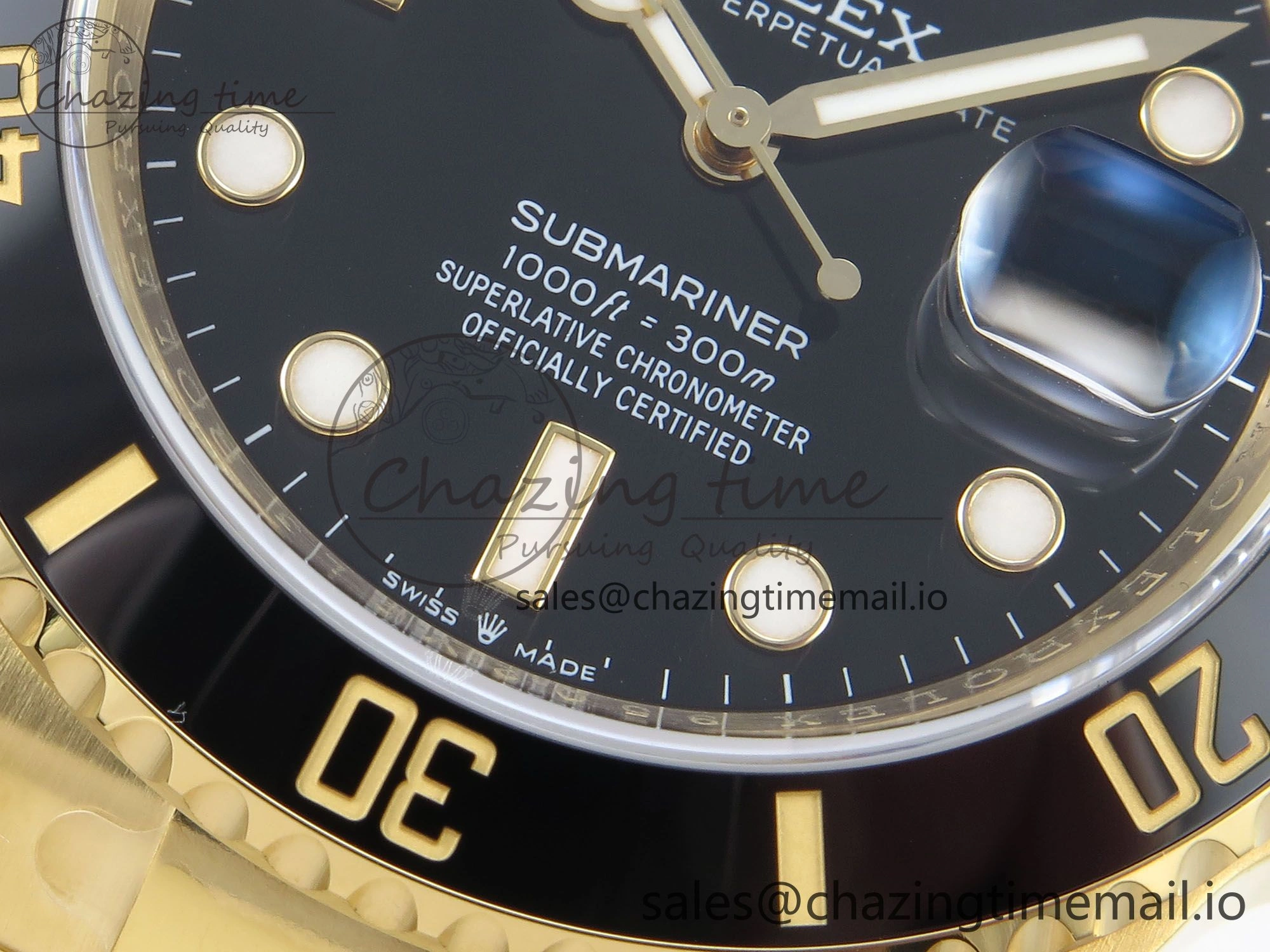 Submariner 41mm 126618 LN TWSF YG Black Ceramic Black Dial on YG Bracelet SH3235