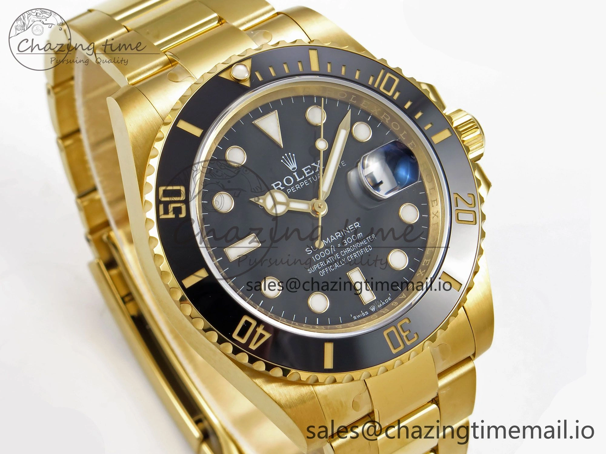 Submariner 41mm 126618 LN YG EWEF Best Edition Black Dial on YG Bracelet A3235