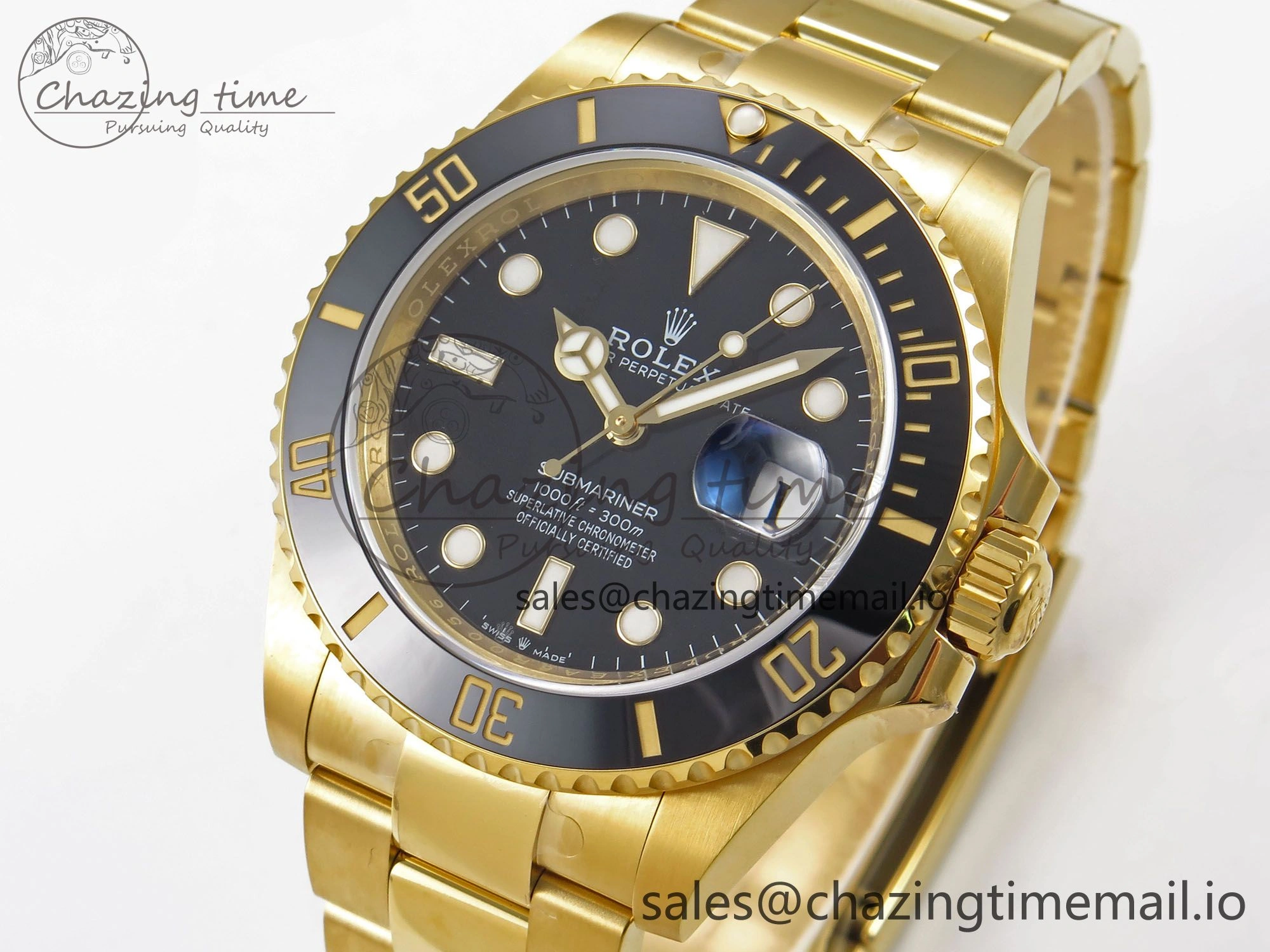Submariner 41mm 126618 LN YG EWEF Best Edition Black Dial on YG Bracelet A3235