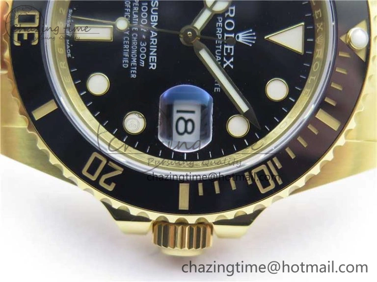 Submariner 41mm 126618 LN YG EWF Black Dial on YG Bracelet A3235