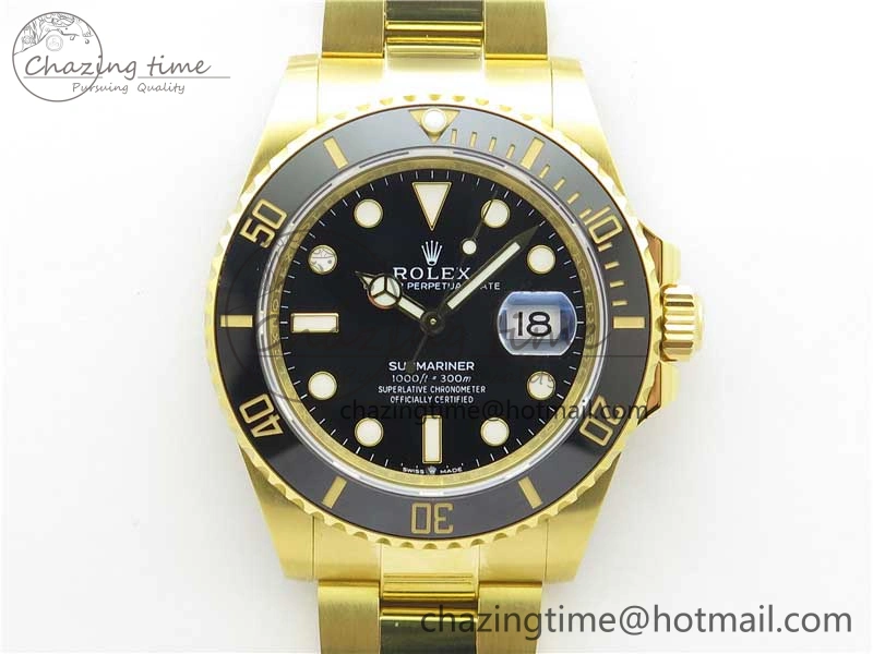Submariner 41mm 126618 LN YG EWF Black Dial on YG Bracelet A3235