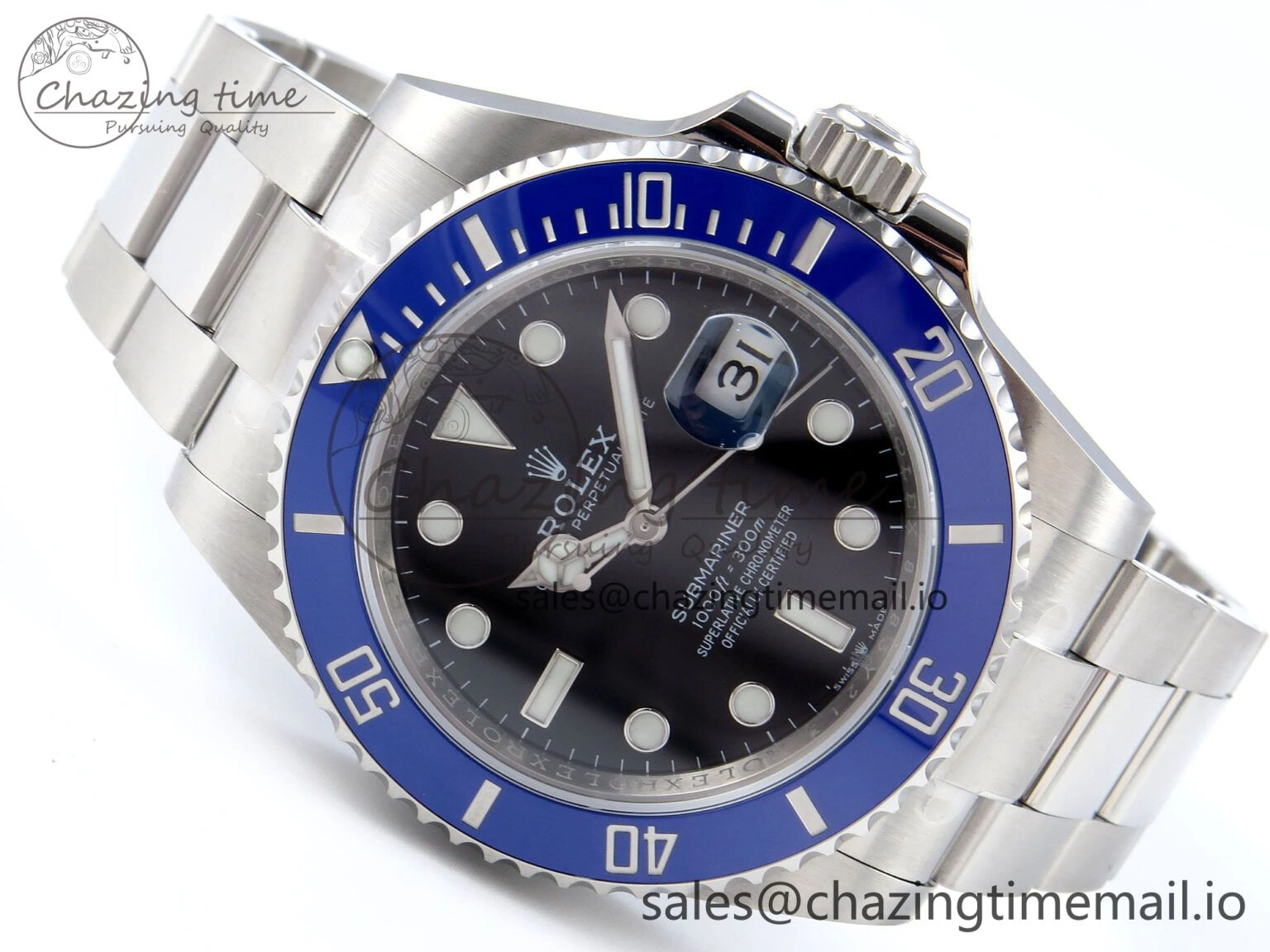 Submariner 41mm 126619 LB TWSF SS Blue Ceramic Black Dial on SS Bracelet SH3235
