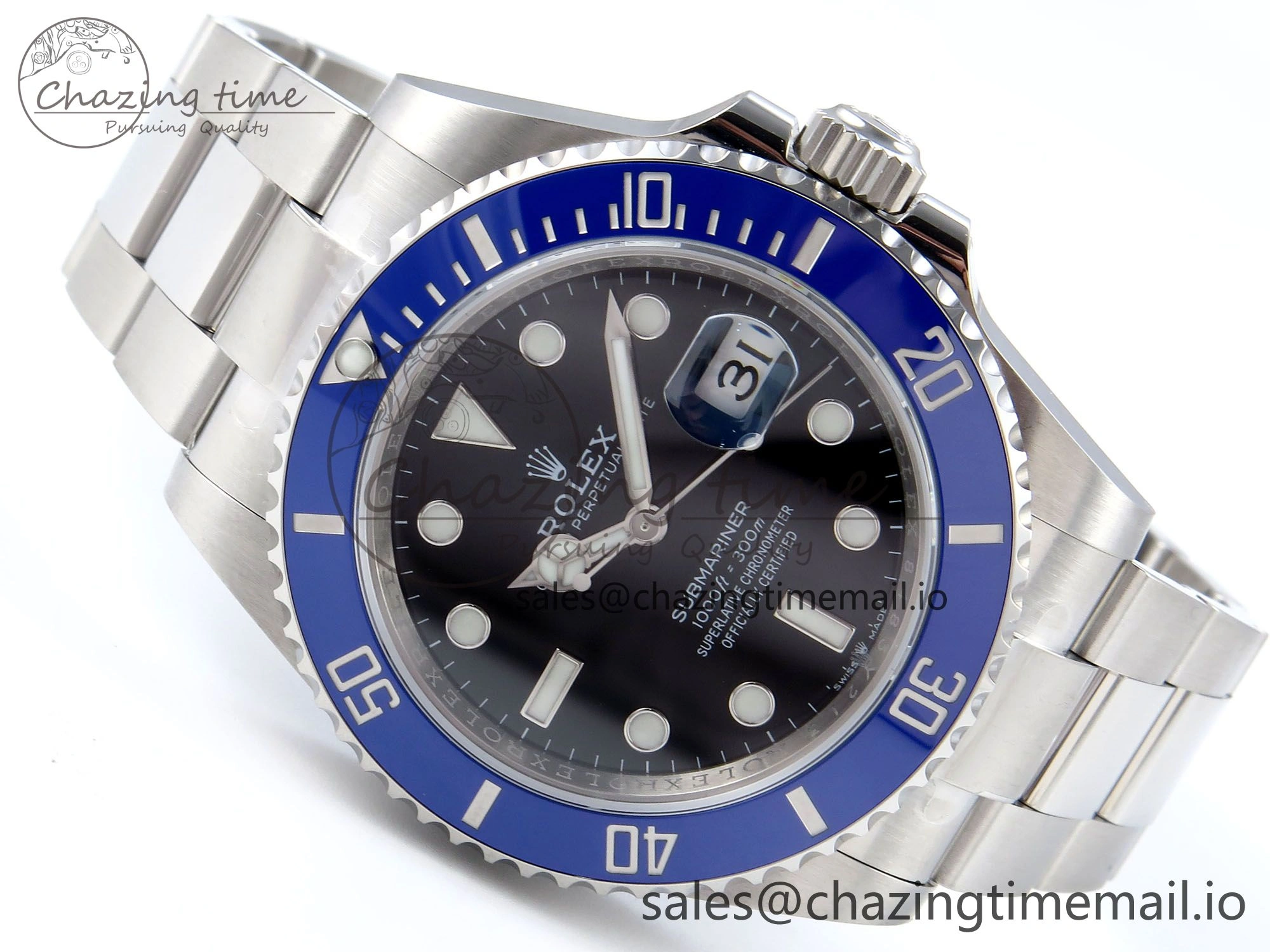 Submariner 41mm 126619 LB TWSF SS Blue Ceramic Black Dial on SS Bracelet SH3235
