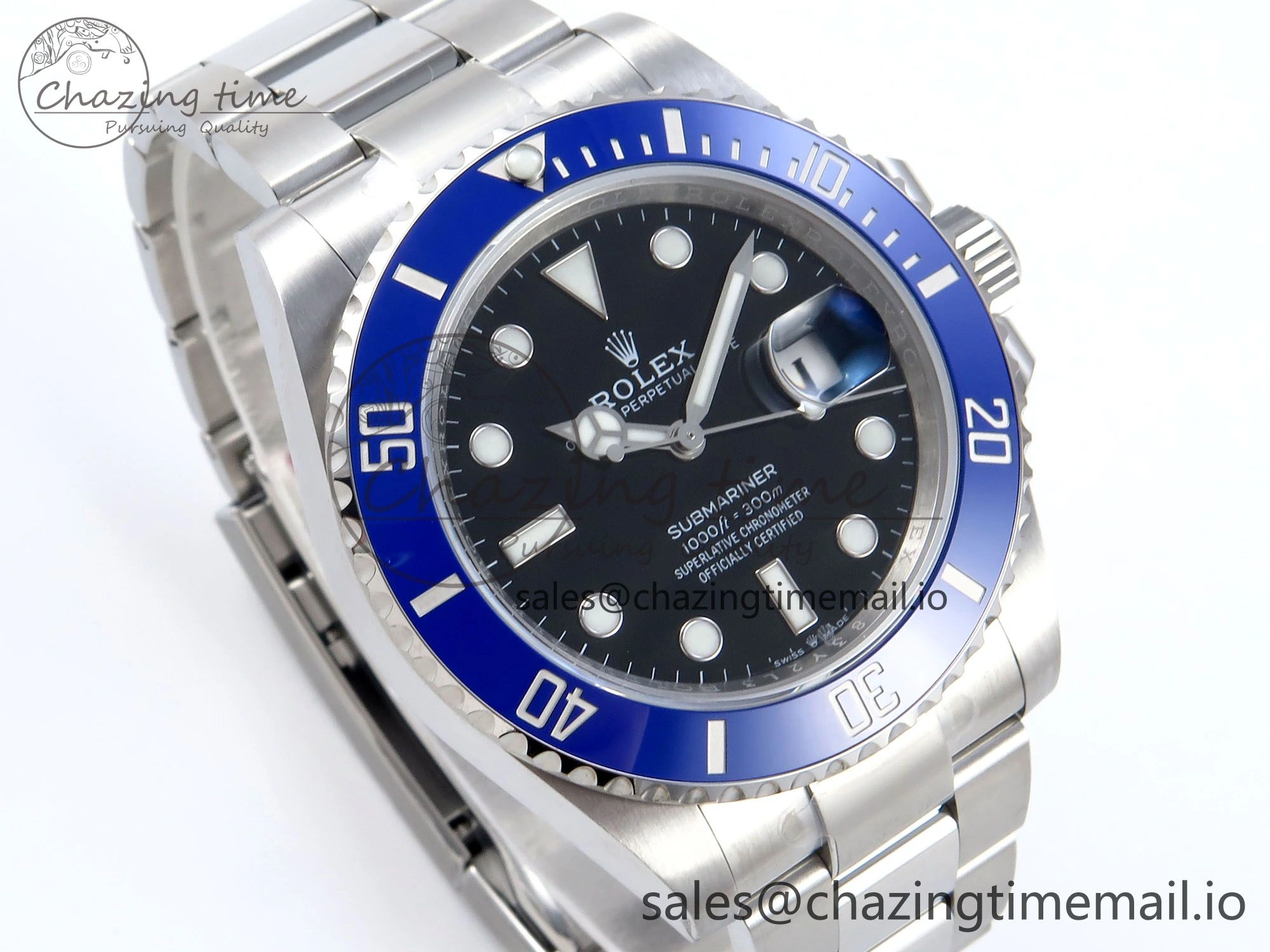 Submariner 41mm 126619 LB TWSF SS Blue Ceramic Black Dial on SS Bracelet SH3235
