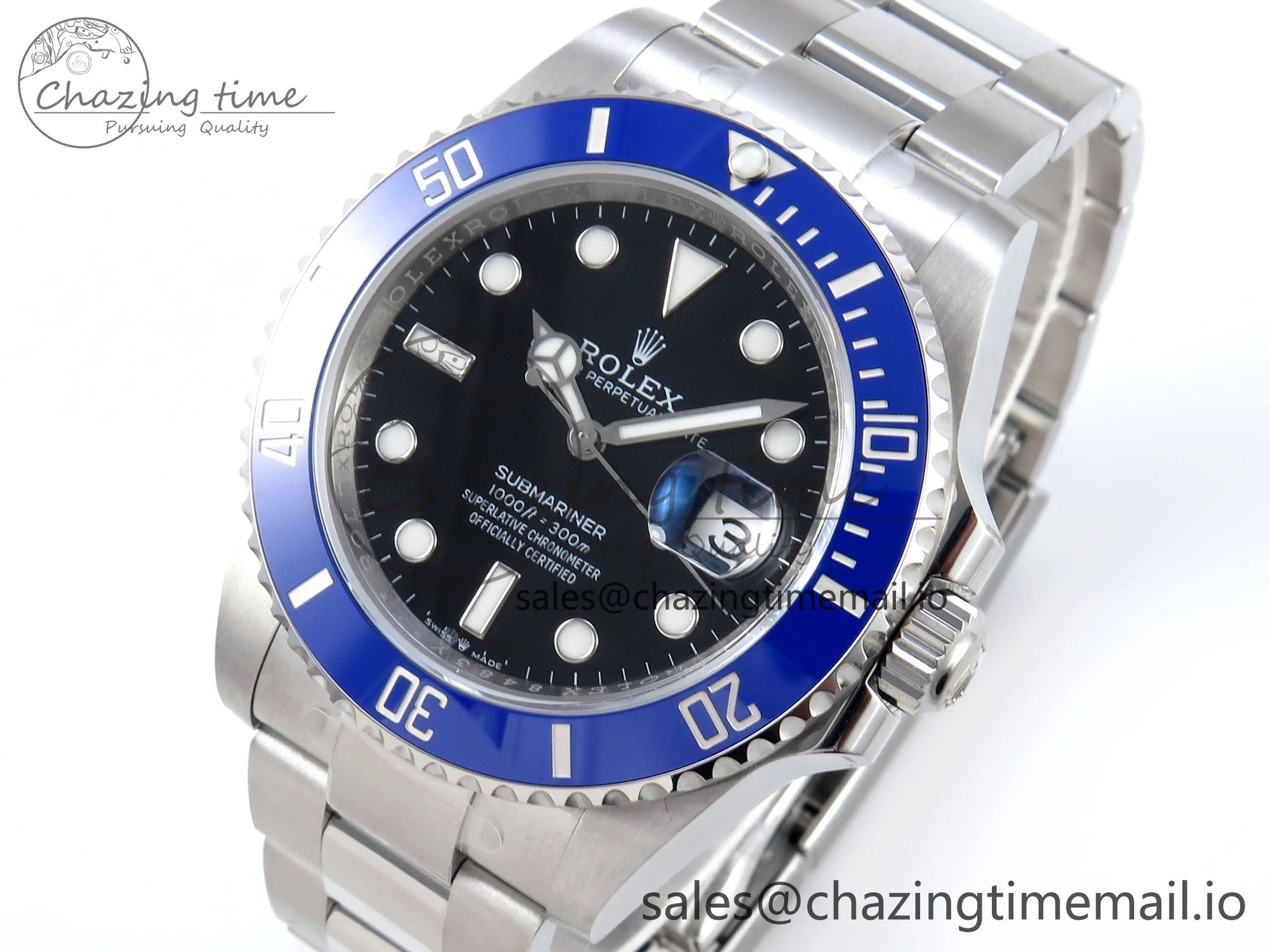Submariner 41mm 126619 LB TWSF SS Blue Ceramic Black Dial on SS Bracelet SH3235