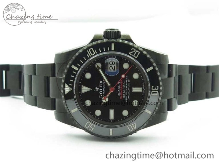 Submariner BLAKEN SINGLE RED PVD Noob 1:1 Best Edition Black Dial on PVD Bracelet A2836 V10.5