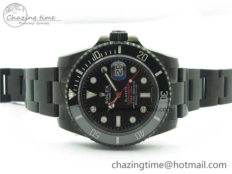Submariner BLAKEN SINGLE RED PVD Noob 1:1 Best Edition Black Dial on PVD Bracelet A2836 V10.5