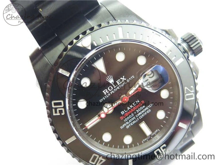 Submariner BLAKEN SINGLE RED PVD Noob 1:1 Best Edition Black Dial on PVD Bracelet A2836 V10.5