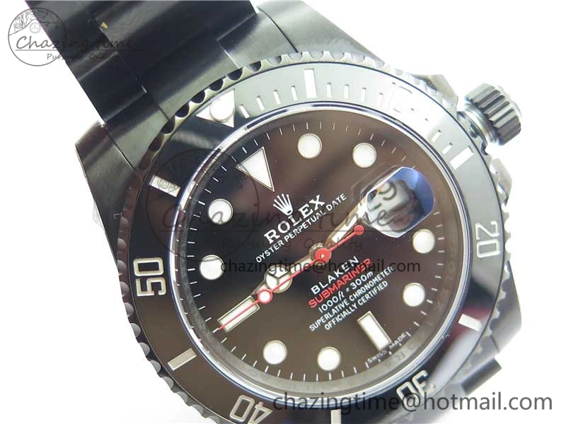 Submariner BLAKEN SINGLE RED PVD Noob 1:1 Best Edition Black Dial on PVD Bracelet A2836 V10.5
