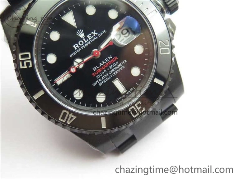 Submariner BLAKEN SINGLE RED PVD Noob 1:1 Best Edition Black Dial on PVD Bracelet A2836 V10.5
