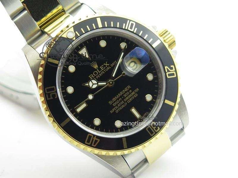 Submariner BP Maker 16613 Black Dial SS YG Case On SS YG Bracelet A3135