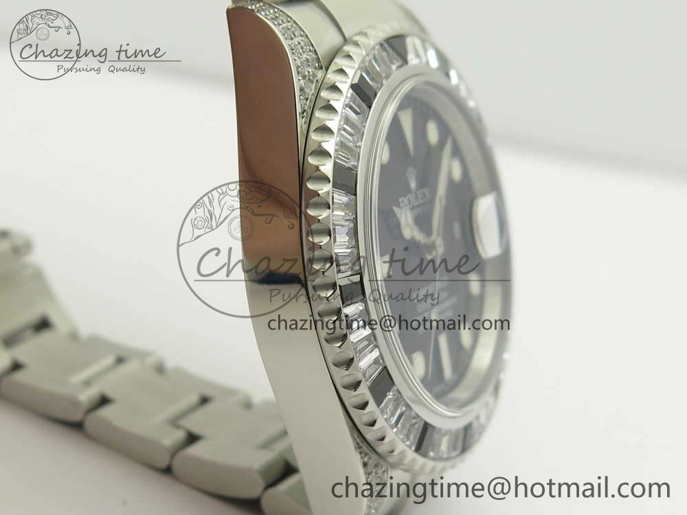 Submariner Black Diamond Bezel SS GSF Best Edition Black Dial On SS Bracelet A2824