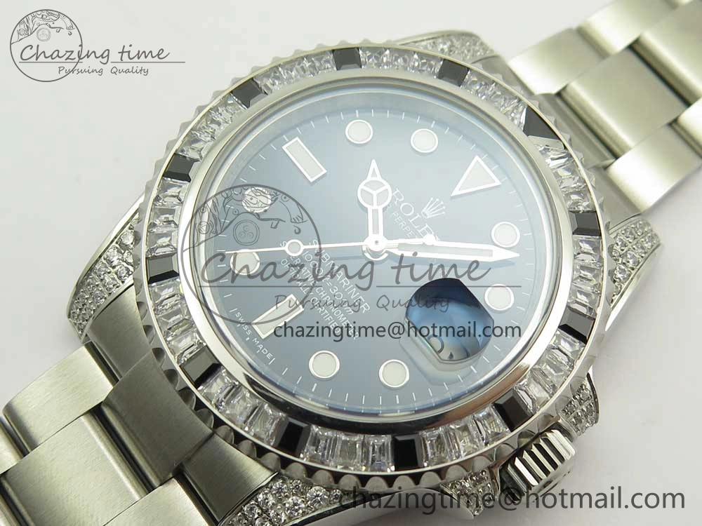 Submariner Black Diamond Bezel SS GSF Best Edition Black Dial On SS Bracelet A2824