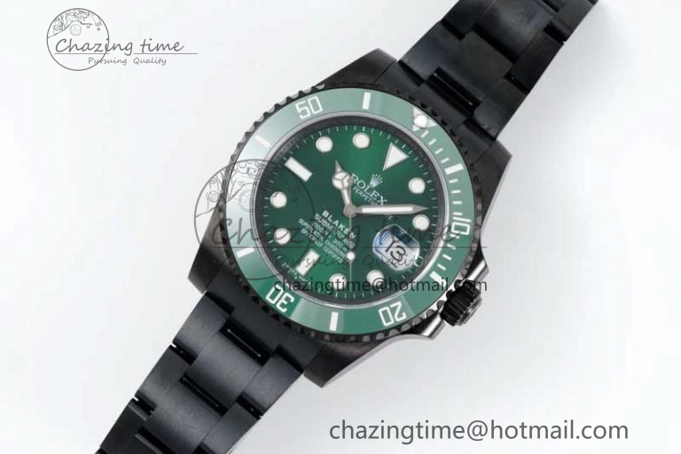 Submariner Blaken PVD Green Ceramic APSF 1:1 Best Edition on PVD Bracelet VR3135