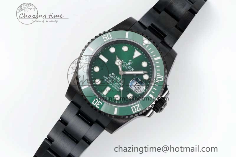 Submariner Blaken PVD Green Ceramic APSF 1:1 Best Edition on PVD Bracelet VR3135