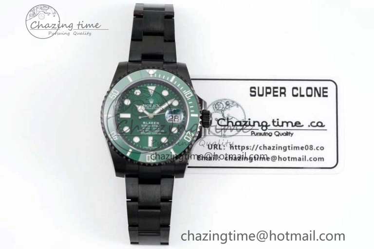 Submariner Blaken PVD Green Ceramic APSF 1:1 Best Edition on PVD Bracelet VR3135