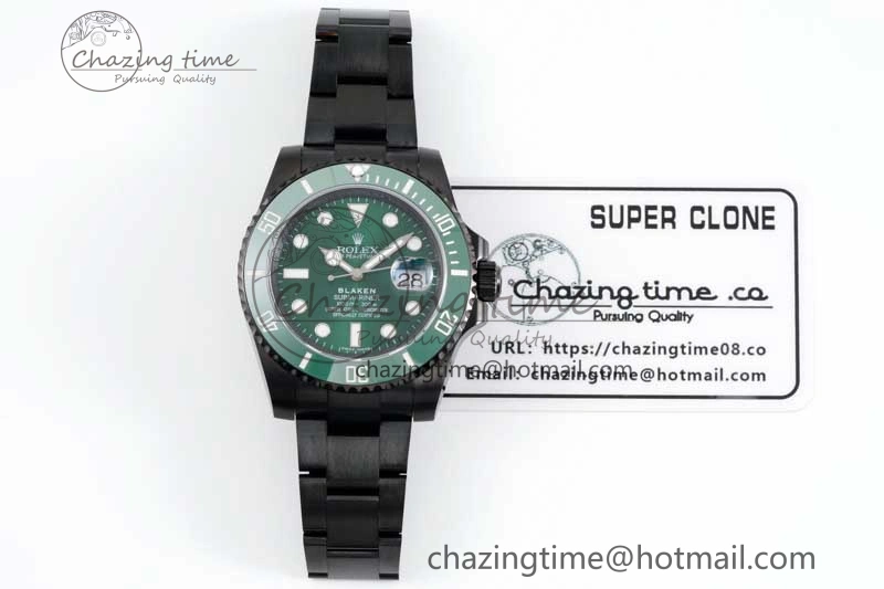 Submariner Blaken PVD Green Ceramic APSF 1:1 Best Edition on PVD Bracelet VR3135