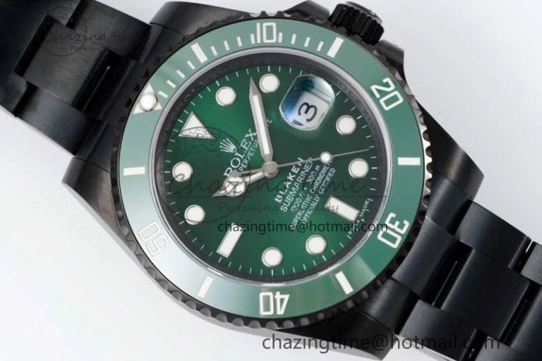 Submariner Blaken PVD Green Ceramic APSF 1:1 Best Edition on PVD Bracelet VR3135