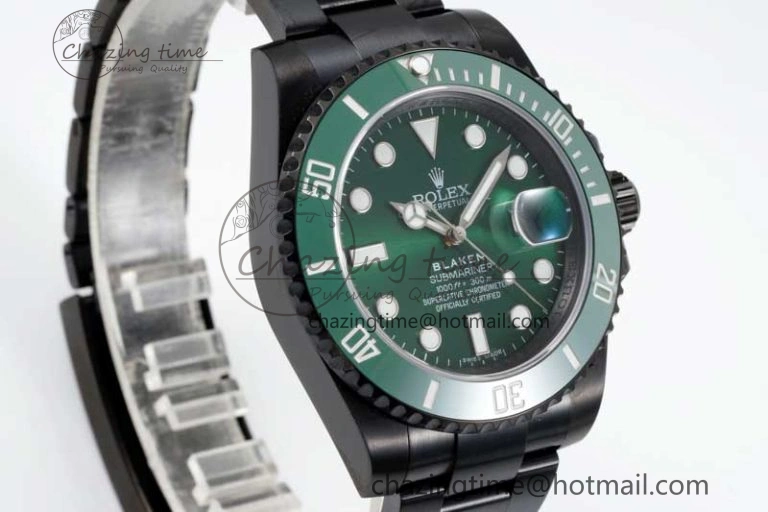 Submariner Blaken PVD Green Ceramic APSF 1:1 Best Edition on PVD Bracelet VR3135