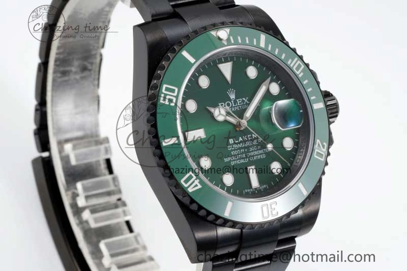 Submariner Blaken PVD Green Ceramic APSF 1:1 Best Edition on PVD Bracelet VR3135