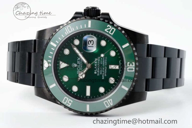 Submariner Blaken PVD Green Ceramic APSF 1:1 Best Edition on PVD Bracelet VR3135