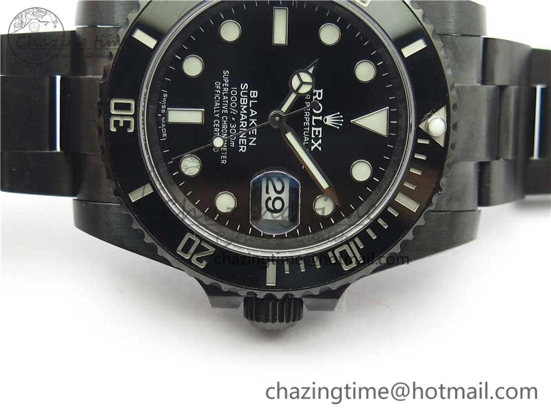 Submariner Blaken W Date 904L PVD V6F 1:1 Best Edition A2824