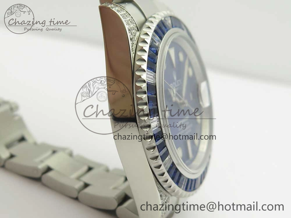 Submariner Blue Diamond Bezel SS GSF Best Edition Blue Dial On SS Bracelet A2824