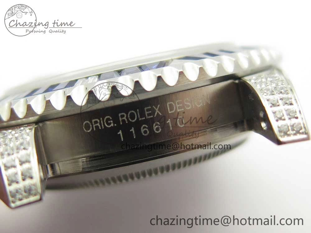 Submariner Blue Diamond Bezel SS GSF Best Edition Blue Dial On SS Bracelet A2824