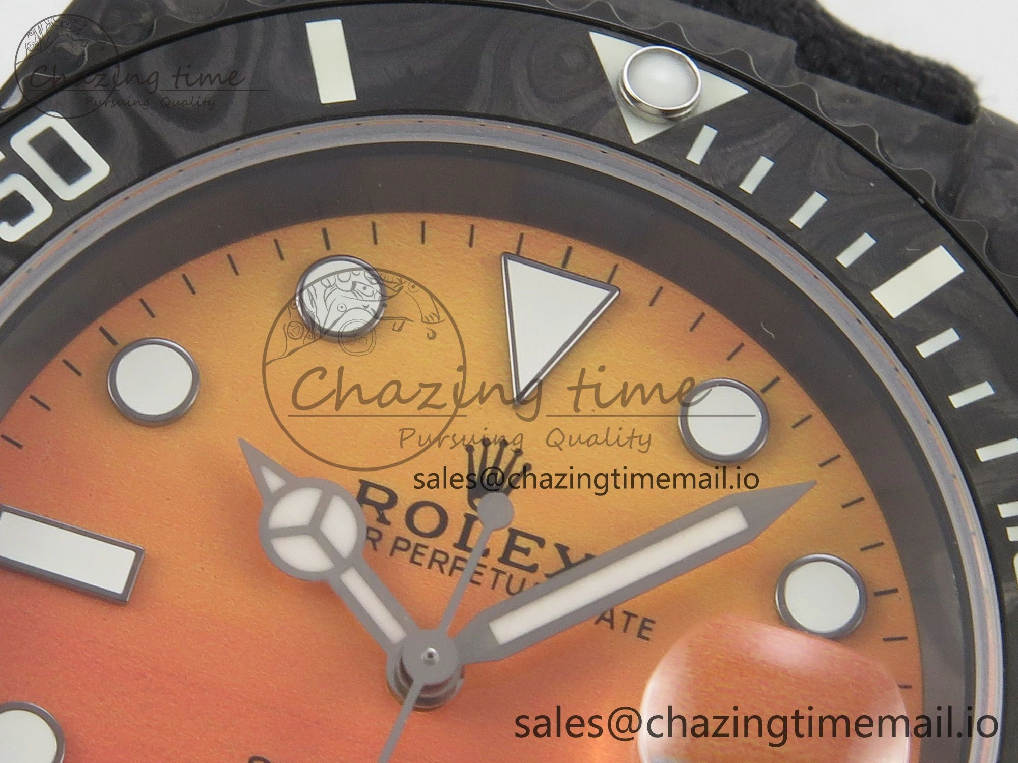 Submariner DIW Black Carbon MPF Best Edition Orange Dial On Black Nylon Strap SA3135
