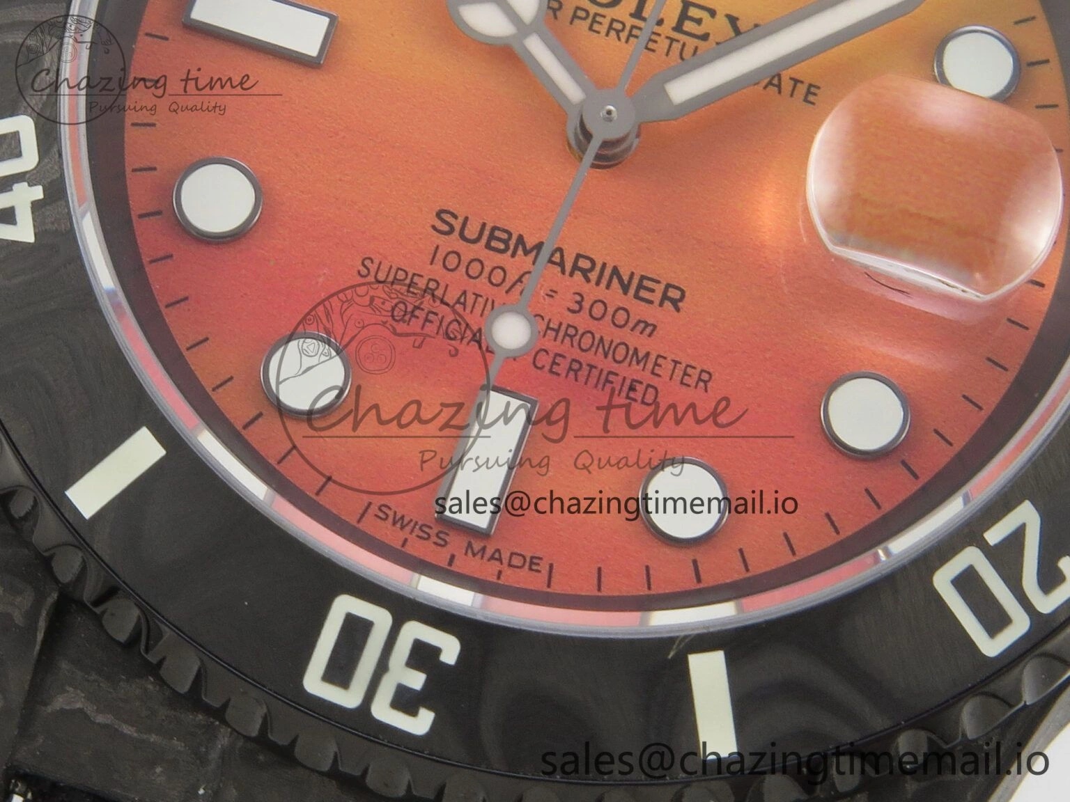 Submariner DIW Black Carbon MPF Best Edition Orange Dial On Black Nylon Strap SA3135