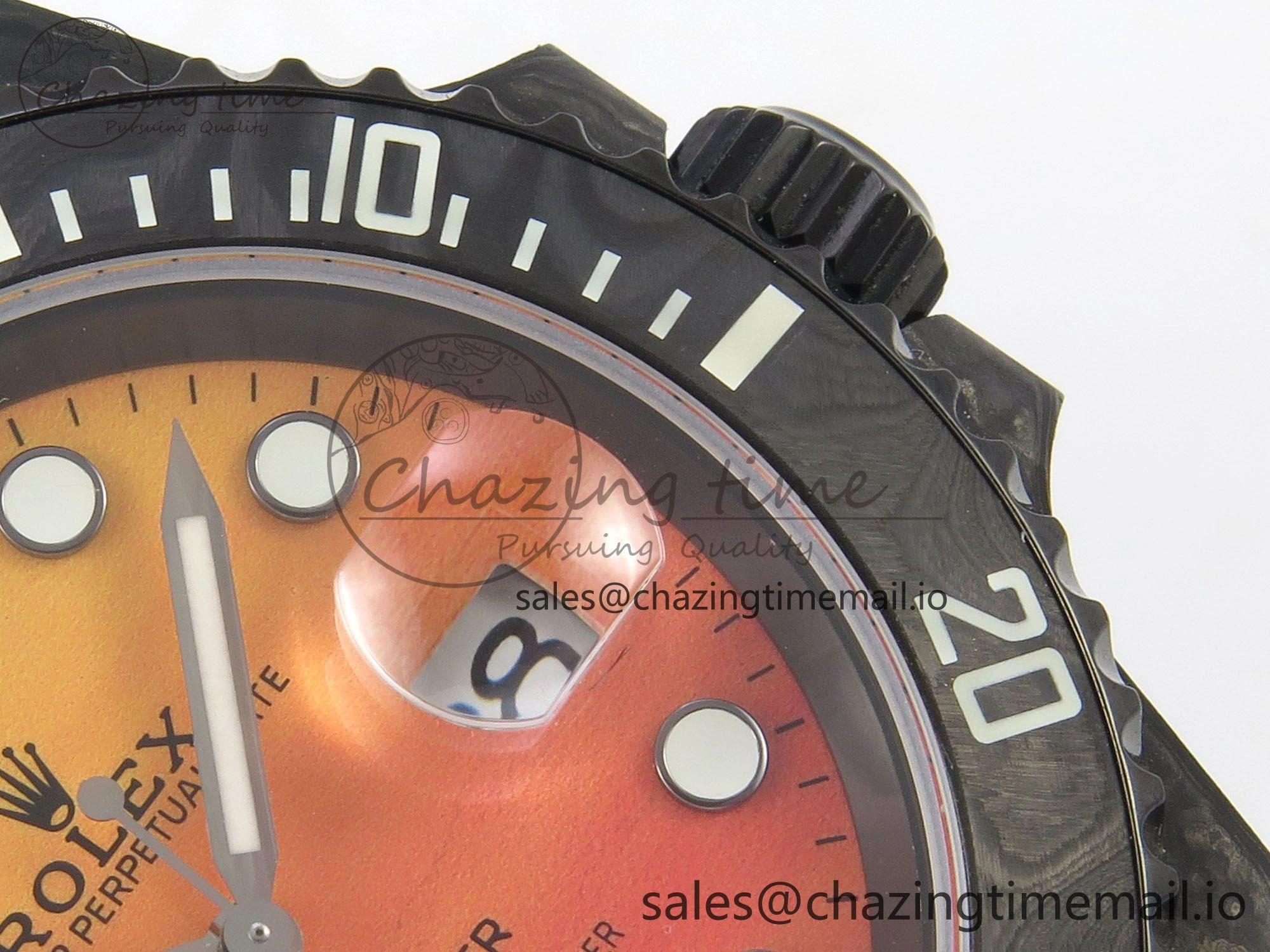 Submariner DIW Black Carbon MPF Best Edition Orange Dial On Black Nylon Strap SA3135