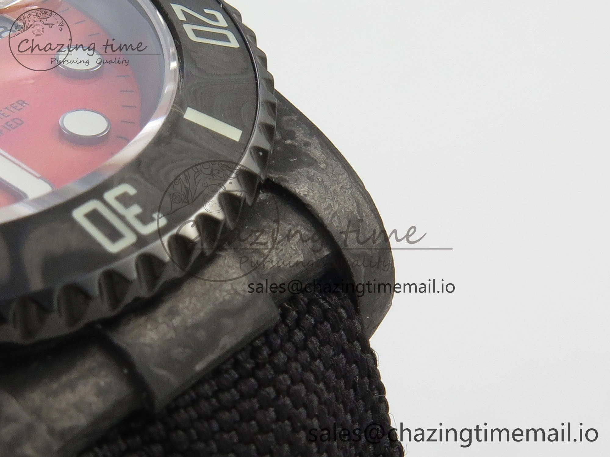 Submariner DIW Black Carbon MPF Best Edition Orange Dial On Black Nylon Strap SA3135