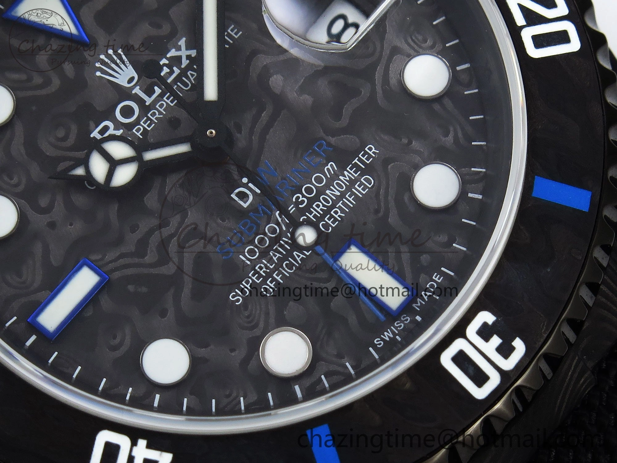Submariner DIW Carbon IPKF 1:1 Best Edition Black Blue Dial on Black Nylon Strap VR3135