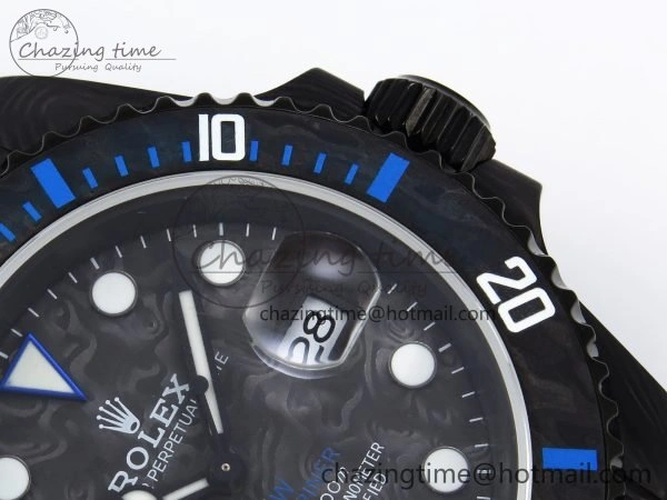 Submariner DIW Carbon IPKF 1:1 Best Edition Black Blue Dial on Black Nylon Strap VR3135