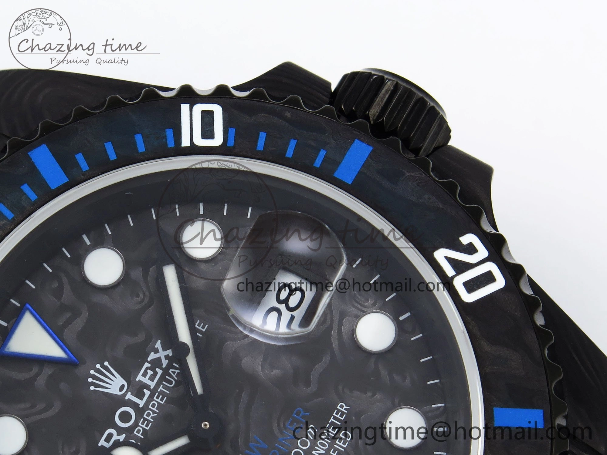 Submariner DIW Carbon IPKF 1:1 Best Edition Black Blue Dial on Black Nylon Strap VR3135
