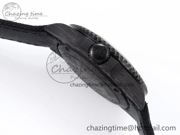 Submariner DIW Carbon IPKF 1:1 Best Edition Black Blue Dial on Black Nylon Strap VR3135