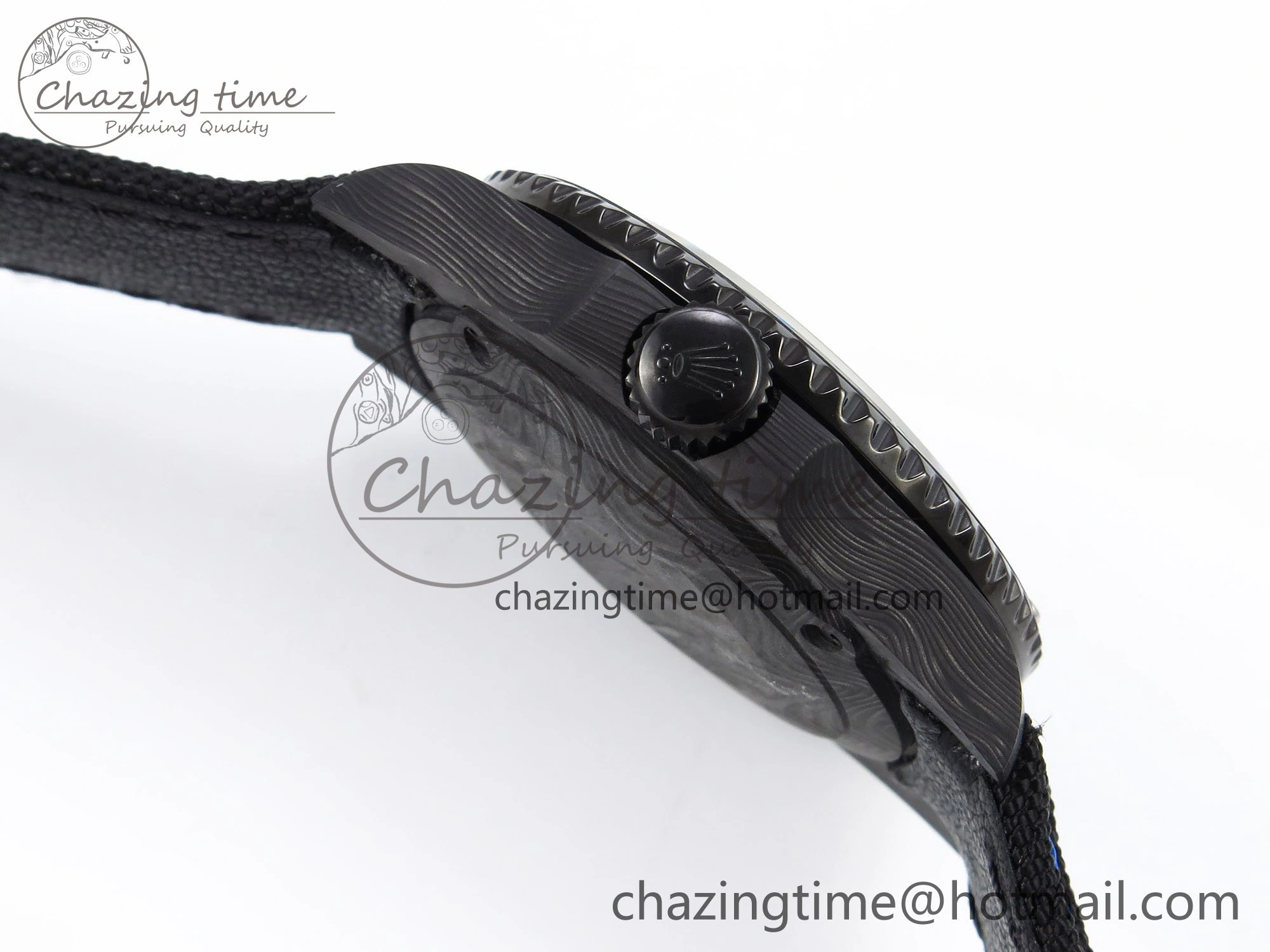 Submariner DIW Carbon IPKF 1:1 Best Edition Black Blue Dial on Black Nylon Strap VR3135