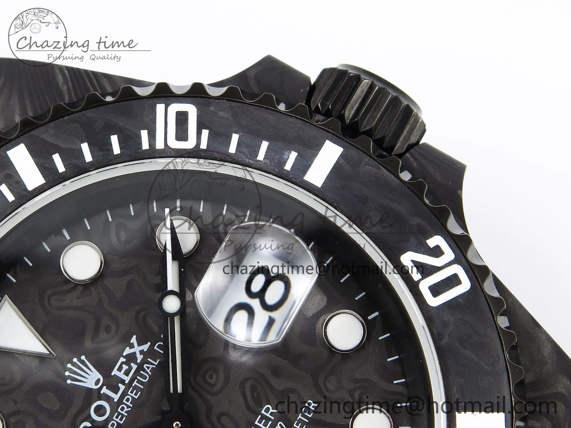 Submariner DIW Carbon IPKF 1:1 Best Edition Black White Dial on Black Nylon Strap VR3135