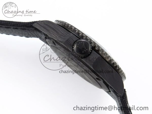 Submariner DIW Carbon IPKF 1:1 Best Edition Black White Dial on Black Nylon Strap VR3135