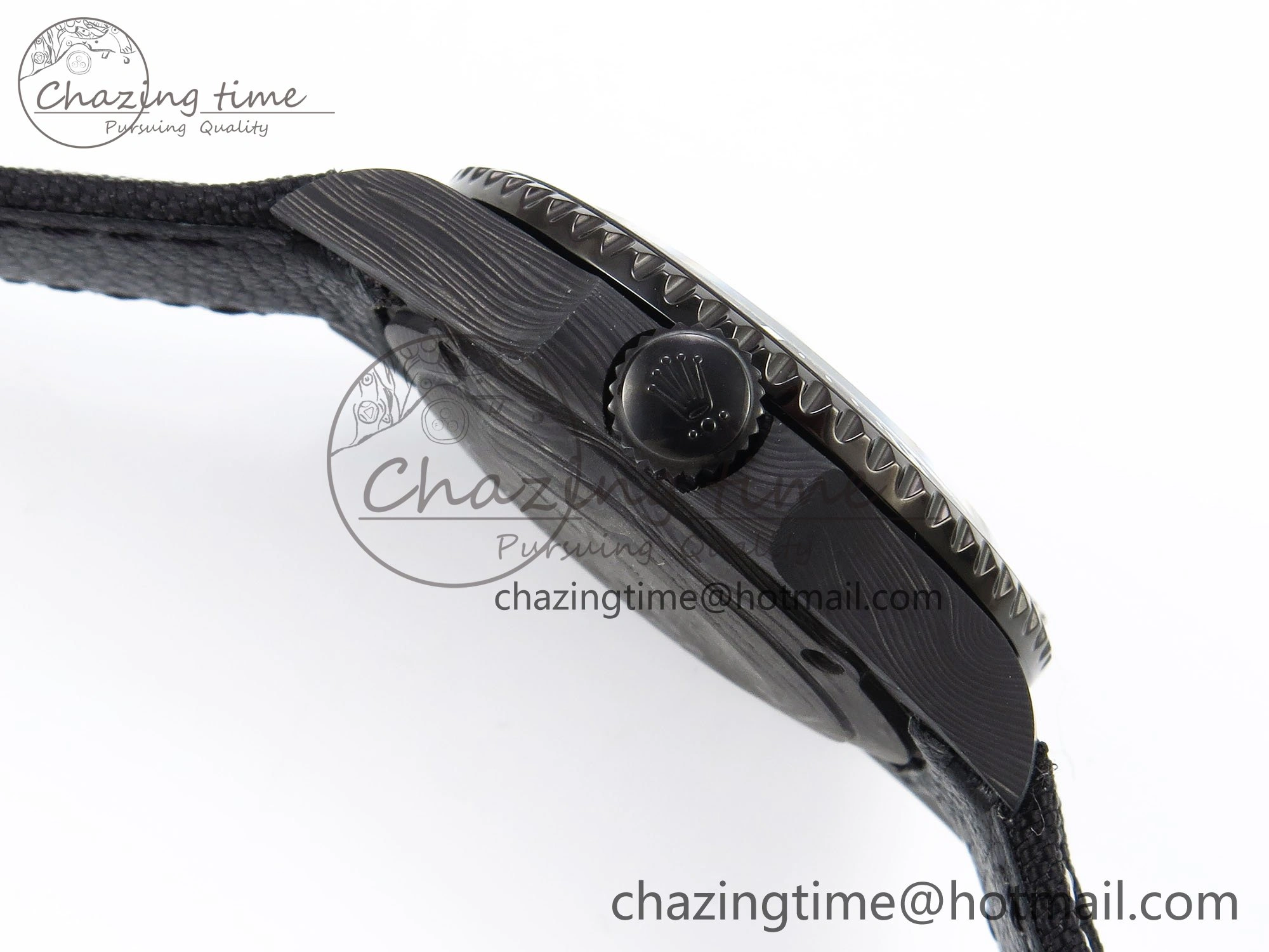 Submariner DIW Carbon IPKF 1:1 Best Edition Black White Dial on Black Nylon Strap VR3135