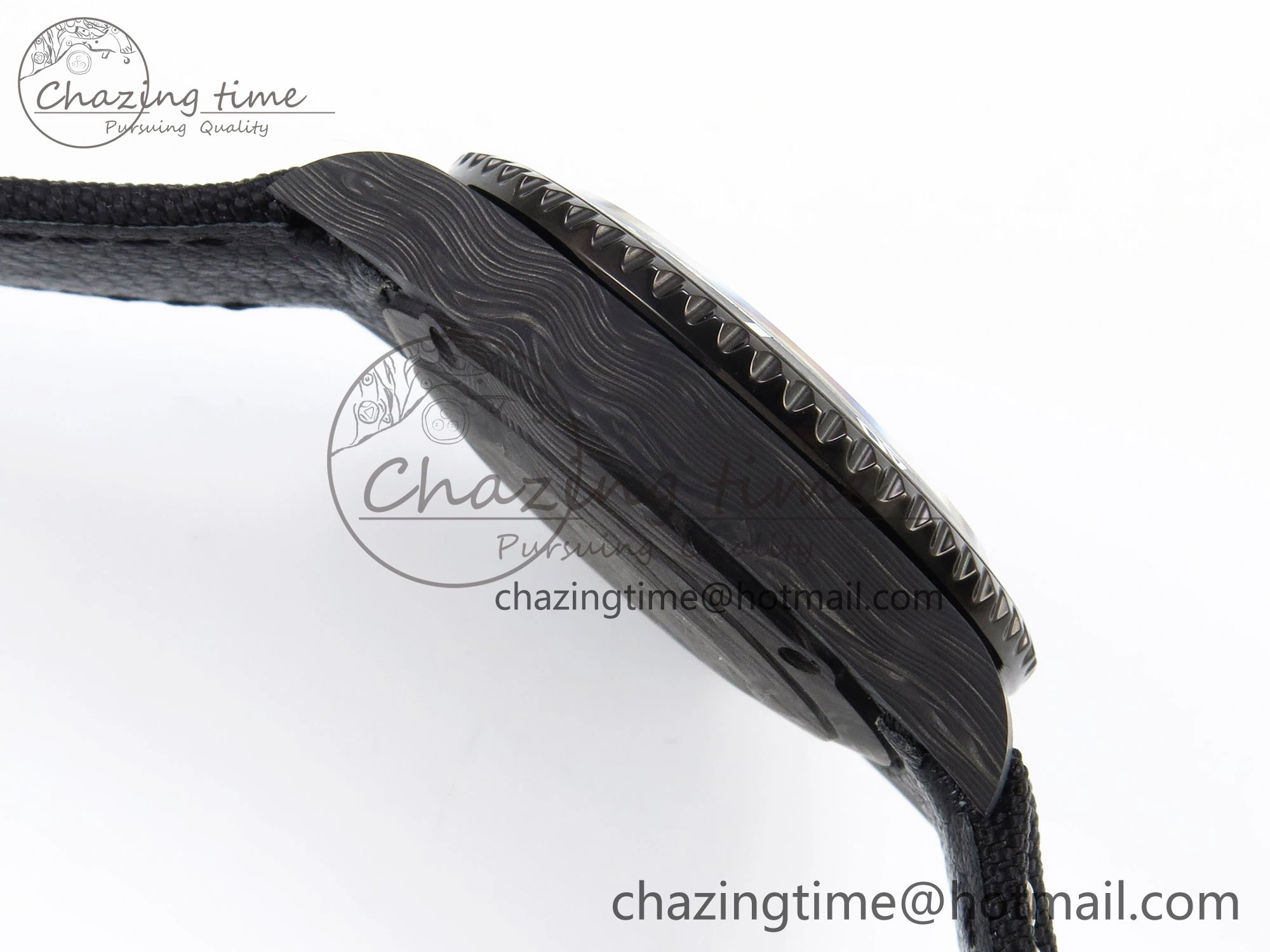 Submariner DIW Carbon IPKF 1:1 Best Edition Black White Dial on Black Nylon Strap VR3135