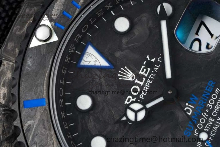 Submariner DIW Carbon VSF 1:1 Best Edition Black Blue Dial on Black Nylon Strap VS3135