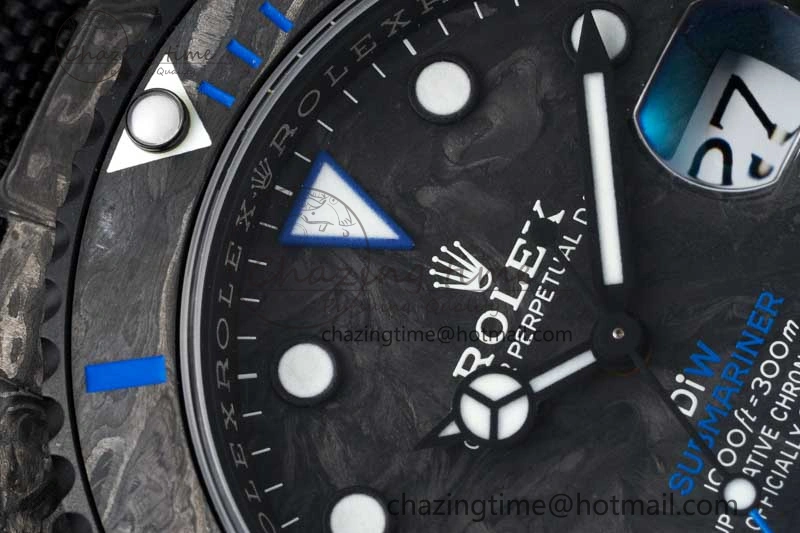 Submariner DIW Carbon VSF 1:1 Best Edition Black Blue Dial on Black Nylon Strap VS3135