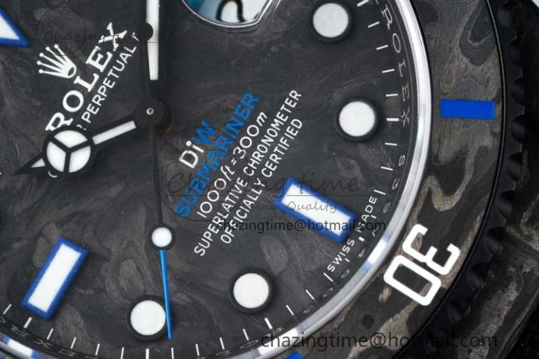 Submariner DIW Carbon VSF 1:1 Best Edition Black Blue Dial on Black Nylon Strap VS3135