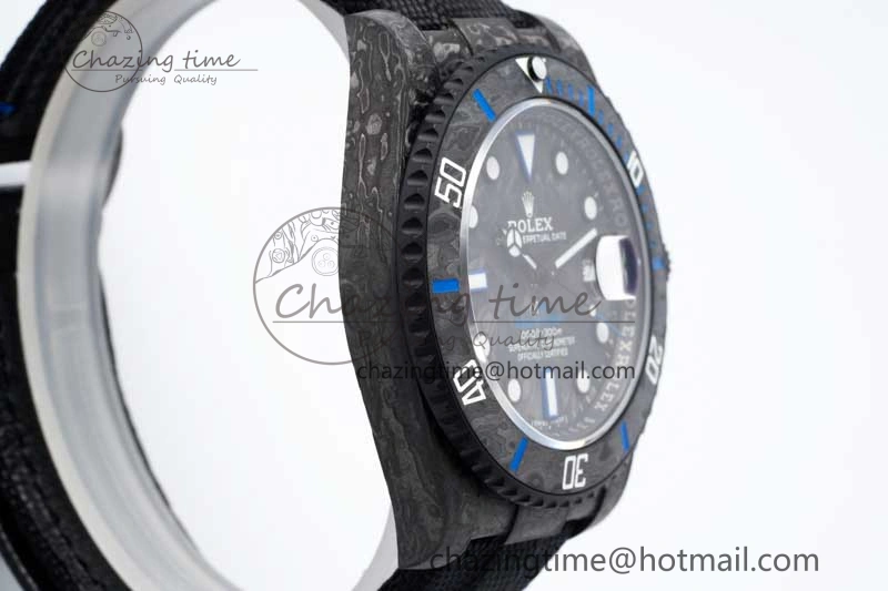 Submariner DIW Carbon VSF 1:1 Best Edition Black Blue Dial on Black Nylon Strap VS3135