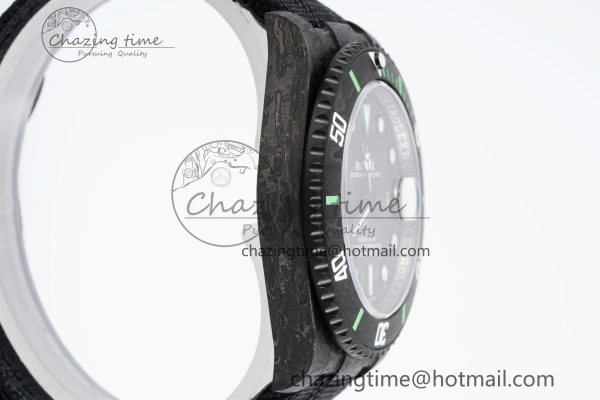 Submariner DIW Carbon VSF 1:1 Best Edition Black Green Dial on Black Nylon Strap VS3135