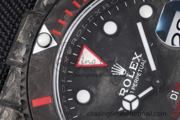 Submariner DIW Carbon VSF 1:1 Best Edition Black Red Dial on Black Nylon Strap VS3135